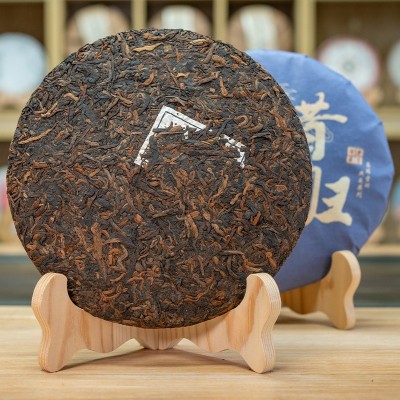 昔归 普洱茶熟茶357g茶饼 厂家直销 云南古树陈年熟普洱茶批发1饼图2