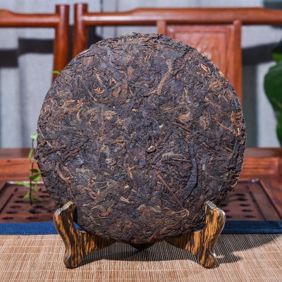 云南茶叶 普洱茶熟茶饼茶老普洱熟茶饼357g 普洱饼茶厂家 直接发货     1包图2