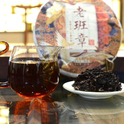 延初茶业 云南普洱茶熟茶357克老班章熟茶大叶茶饼茶厂家 直接发货     1饼图1