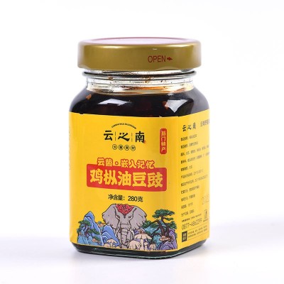 云之南鲜香拌饭酱鸡枞油豆豉厂家280克瓶装油菌菇豆豉香辣酱批发20瓶图5