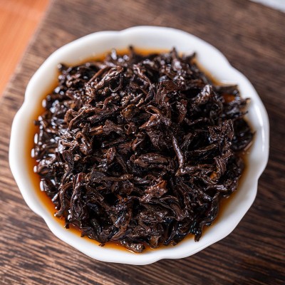 云南茶叶厂家批发普洱茶易武普洱熟茶357g大饼云南七子饼茶熟普洱1饼图4