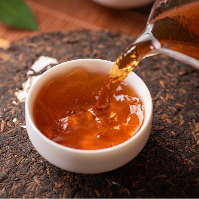 厂家现货批发云南西双版纳勐海茶区御赏普洱茶熟茶饼茶醇香熟普洱1饼图3