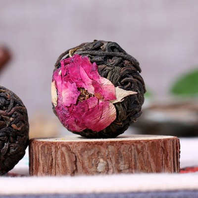 批发 手工龙珠花茶 普洱龙珠茶 生茶沱 玫瑰调味茶 散装6味鲜花茶1斤图5