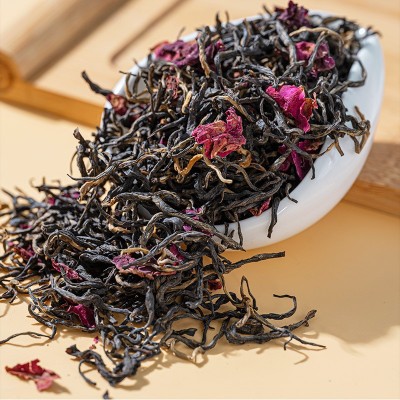 秋冬常喝玫瑰花茶云南工夫滇红茶拼配墨红玫瑰茶香花香十足1斤图2