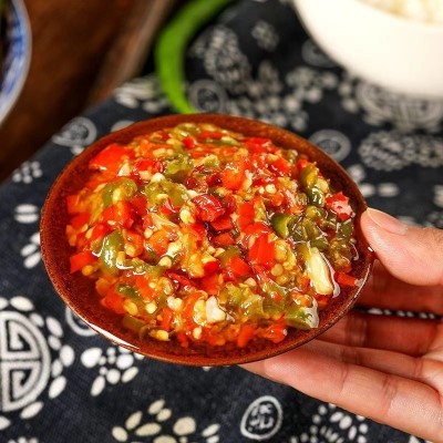 蒜蓉辣椒酱四川湖南双椒酱特辣下饭菜烧椒拌饭拌面剁椒微辣彩椒酱 1瓶