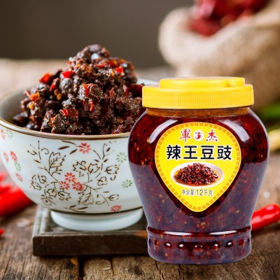 湖南特产军杰辣王豆豉1.2kg装每箱6瓶风味豆豉厨房调味品批发厂家 3瓶