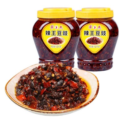 湖南特产军杰辣王豆豉1.2kg装每箱6瓶风味豆豉厨房调味品批发厂家 3瓶图5