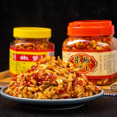 400g湖南特产手工农家开胃小菜直播货源剁椒萝卜丁饭下饭菜剁辣椒 2瓶