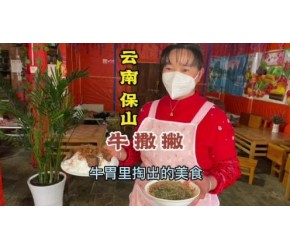 云南保山牛撒撇，牛胃里掏出来的美食！香臭刺激！