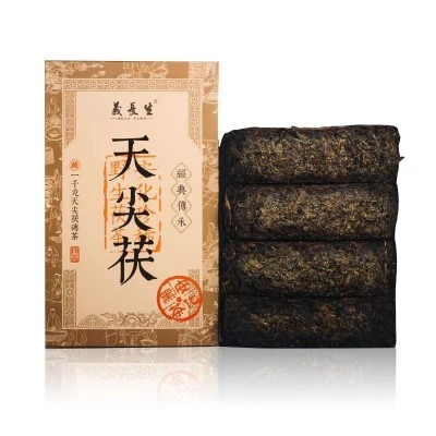 06年原料压制安化黑茶1000克天尖茯2斤金花茯砖手筑茯茶2015年制  1件图5