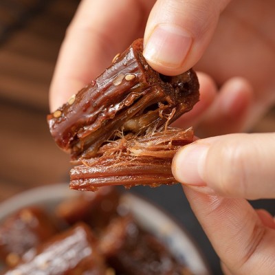 嗨比吖手撕鸭脖风干湖南特产香辣卤味酱板烤鸭脖追剧解馋休闲零食 2包图3