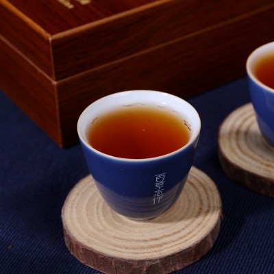 湖南安化黑茶礼盒手筑原叶金花茯茶1kg 老茶批发 义聚昌茶业煮茶 2盒图5