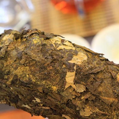 6.3两黑茶批发茶叶湖南安化黑茶煮茶义聚昌手筑金花茯砖茶318g 1块图4
