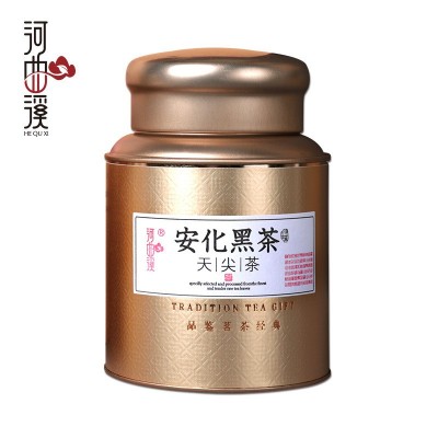 黑茶 湖南安化特产金罐天尖茯砖千两150克散茶礼盒装黑茶厂家直供 1罐图5
