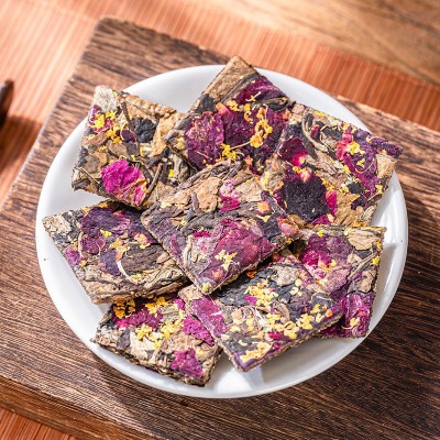 云南厂家直发小方片白茶片定制桂花白茶茉莉白茶玫瑰白茶小方片茶1件图2