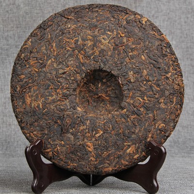 批发宫廷普洱 合昌轩普洱茶 班章金芽 普洱七子饼茶 金芽熟茶1饼图3