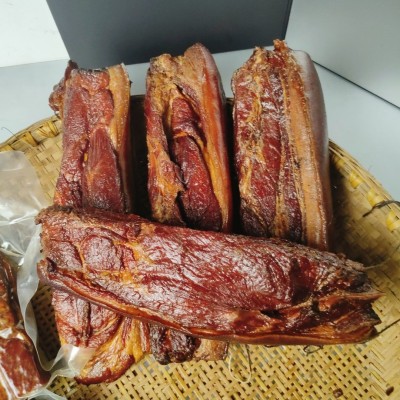 湖南特产 烟熏偏瘦腊前腿肉手工古法柴火烟熏老腊肉腌制咸肉500g  2份图4