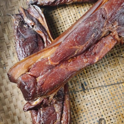湖南特产 烟熏偏瘦腊前腿肉手工古法柴火烟熏老腊肉腌制咸肉500g  2份图3