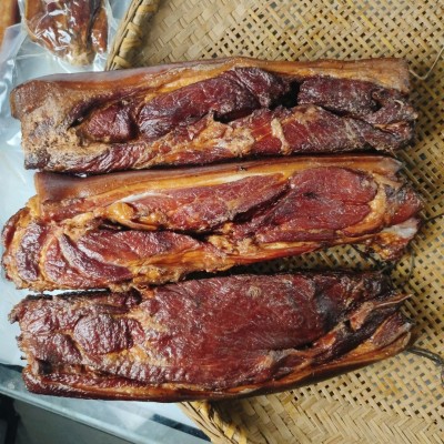 湖南特产 烟熏偏瘦腊前腿肉手工古法柴火烟熏老腊肉腌制咸肉500g  2份图2