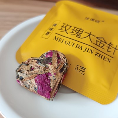 花茶包 玫瑰大金针 云南滇红茶 玫瑰花 5克/片小茶饼 茶叶批发20片图2