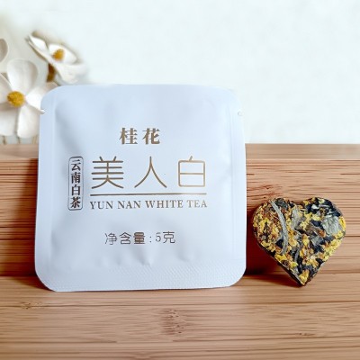 花茶包 桂花美人白 云南白茶 爱心型 5克/片 小茶饼 茶叶批发20片图4