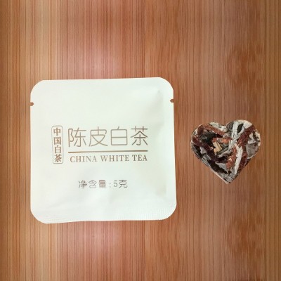 花茶包 陈皮白茶 十年陈皮丝 爱心形状 5克/片 小茶饼 茶叶批发20片图3
