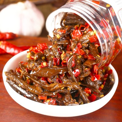 农家特产香辣茄子扎茄子榨油淋酱香茄子皮下饭菜拌饭下酒菜批发 1瓶图3