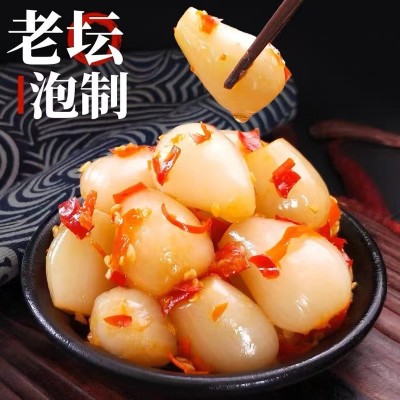 湖南特产剁椒藠头酸辣酸藠头泡菜茭头下饭菜农家新鲜腌制荞头批发 1瓶图2