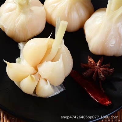 宜人福糖醋蒜酱腌冰糖姜片咸菜泡大蒜头下饭菜泡菜瓶装糖醋蒜批发 1瓶图3