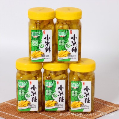 湘汝小米辣300g瓶装鲜辣爽脆泡椒朝天椒烹调酱腌辣椒商超整件批发 4瓶