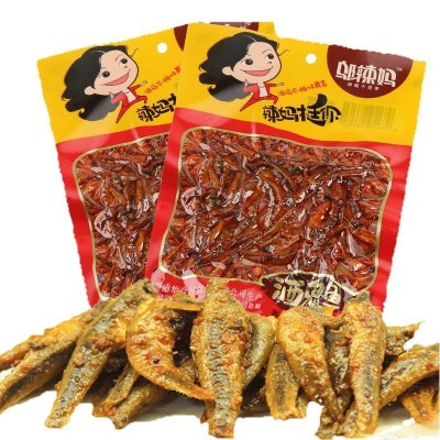 厂家直销邬辣妈酒鬼鱼香辣味45g小鱼仔毛毛鱼干休闲零食麻辣小吃 10包图5