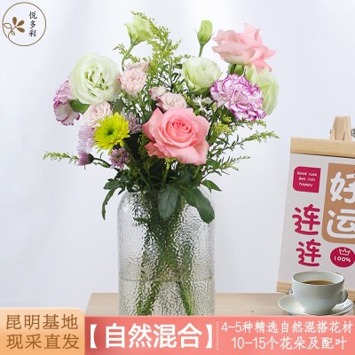 AB级鲜花花束混搭浅色系清新昆明基地现采直发1束图5