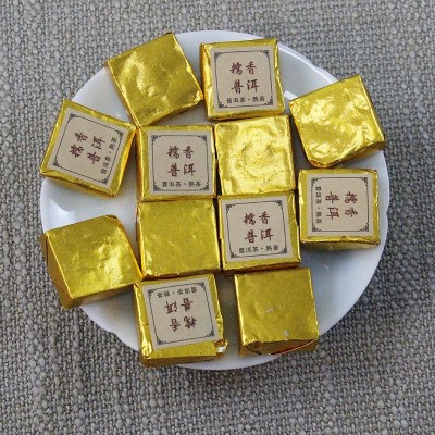 批发云南糯米香熟茶糯香小方砖茶砖小金砖散装熟普洱厂家批发500g1斤图5