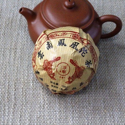 批发2019年云南凤凰沱茶普洱熟茶100克金芽沱黑茶茶叶1个图2