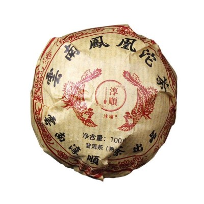 批发2019年云南凤凰沱茶普洱熟茶100克金芽沱黑茶茶叶1个图5