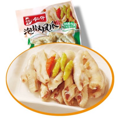 重庆风味仁仔休闲食品80克泡椒凤爪鸡爪 麻辣零食 整箱70包 5包图2