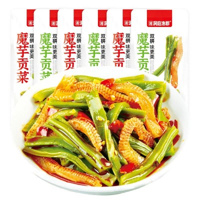 湘洞庭渔郡 魔芋贡菜酸辣香辣味酱腌菜零食开袋即食小吃下饭菜  20袋