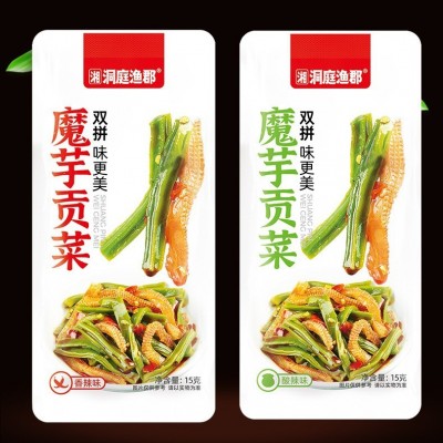 湘洞庭渔郡 魔芋贡菜酸辣香辣味酱腌菜零食开袋即食小吃下饭菜  20袋图2