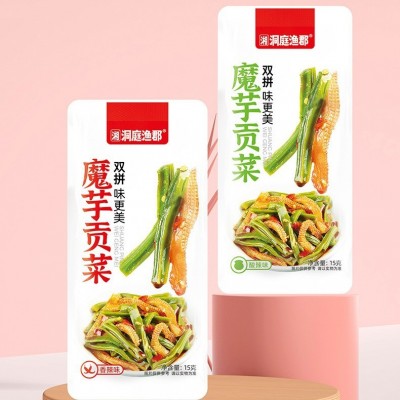 湘洞庭渔郡 魔芋贡菜酸辣香辣味酱腌菜零食开袋即食小吃下饭菜  20袋图3