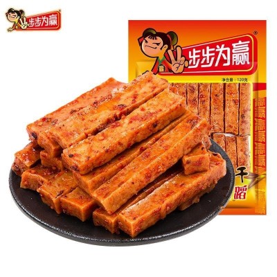 步步为赢柴火香干90g湖南特产休闲食品麻辣怀旧辣条零食超市批发 3包