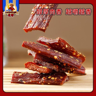 网红零食龙帮藏巴风干猪肉干厂家自销手撕麻辣猪肉干食品批发2袋图2