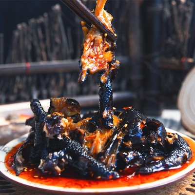 麻辣无骨鸡爪红油黑鸡爪凉菜半成品酒店专用摆摊批发即食乌 鸡鸡爪2g图2