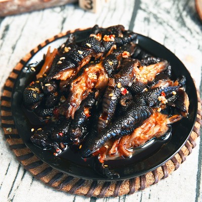 麻辣无骨鸡爪红油黑鸡爪凉菜半成品酒店专用摆摊批发即食乌 鸡鸡爪2g图3