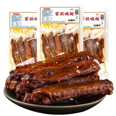 酱板鸭翅膀100g湖南特产特爆香辣酱板鸭翅卤味熟食追剧肉 零食批发 1袋图3