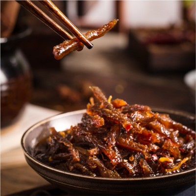 工厂一件代发麻辣冷吃牛肉制品手撕零食椒盐记四川美食可批量批发2袋图2