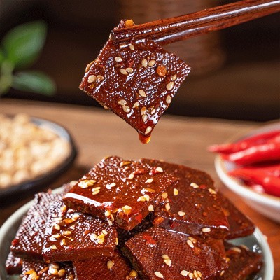 湖南特产平江酱干辣魔客豆干香辣豆腐干子零食小吃传统童年回忆 2包图2