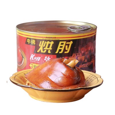 长明四川自贡特产牛佛烘肘猪蹄猪肉罐头熟食卤味猪肘子1250g2听图5