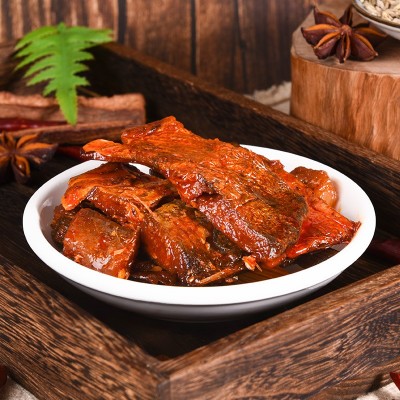 手撕鱼排香辣鱼尾香酥鱼块竹签鱼排散装称重开袋即食休闲零食批發1g图3