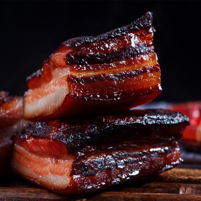 厂家批发柴火烟熏三线肉 川味风干农家腊肉 四川特产烟熏五花肉  1件图4