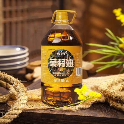 踏水坊有锅气四川浓香黄菜籽油非转基因食用油压榨菜籽油5L桶批发1桶